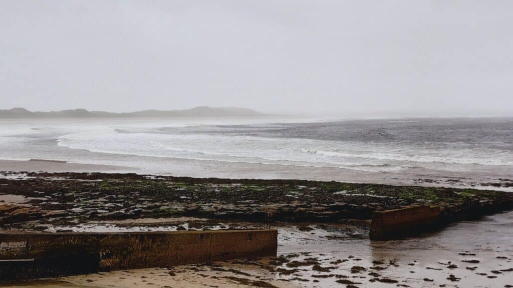 Enniscrone beach waves rolling in